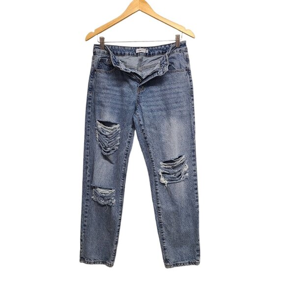Rue 21 Womens Size 8 Blue Skinny Distressed Medium Wash Stretch Denim Je… - Picture 3 of 6